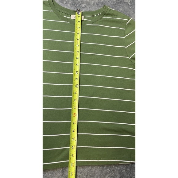 Style & Co Women's XL Feeder Green Striped Cotton T Shirt Top NWT - Picture 9 of 9